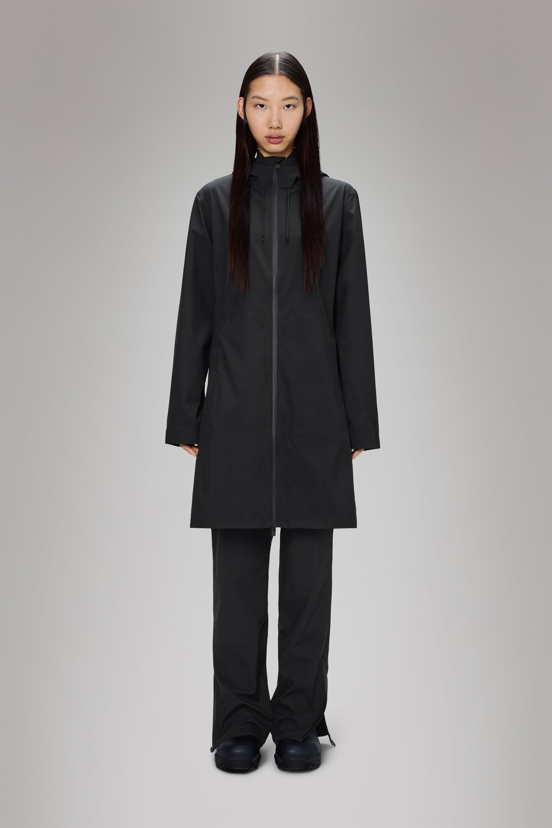 Rains Suva Hardshell Long W Jacket Black Jacket